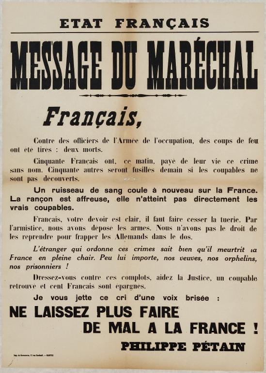 Message du Maréchal