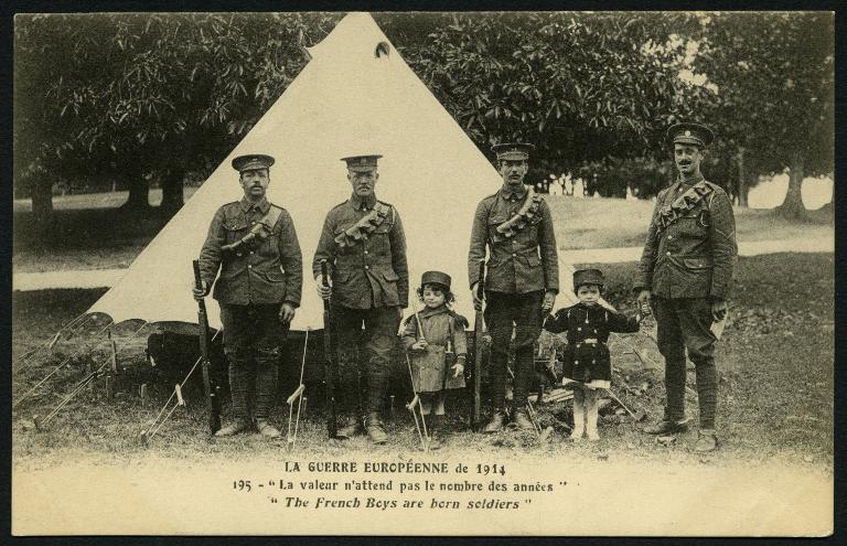 La guerre européenne de 1914. La valeur n'attend pas le nombre des années. The French boys are born soldiers.