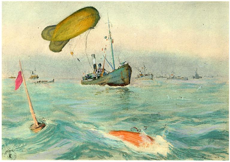 Dragueur et saucisse (ballon captif d'observation)
