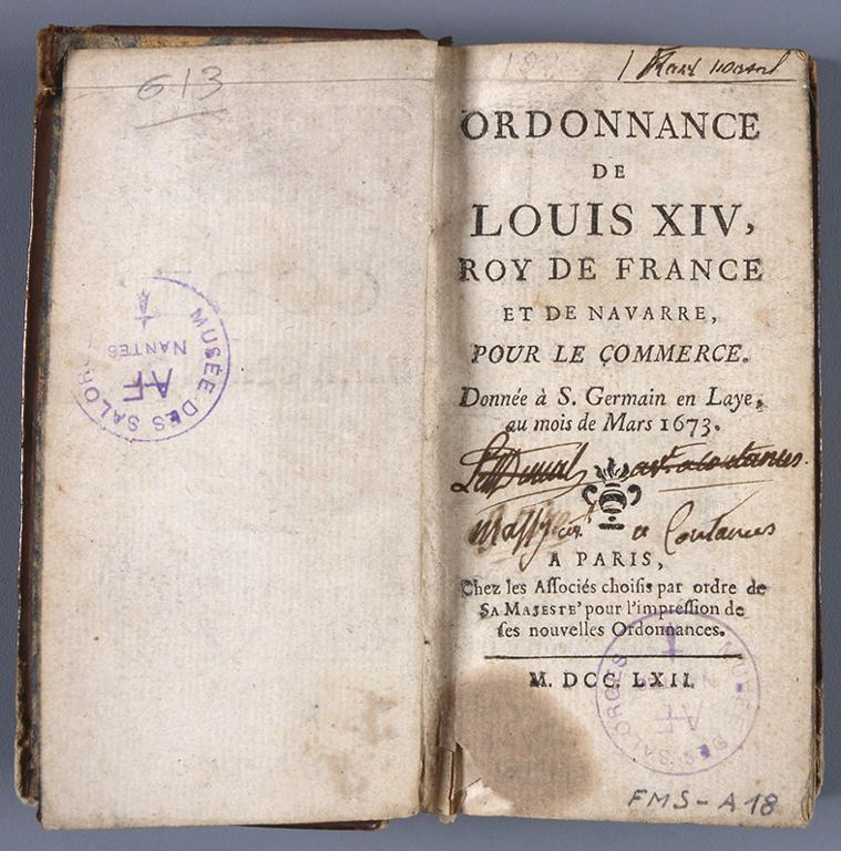 Ordonnance de Louis XIV, roy de France et de Navarre, pour le commerce. Donnée à S. Germain en Laye, au mois de mars 1673