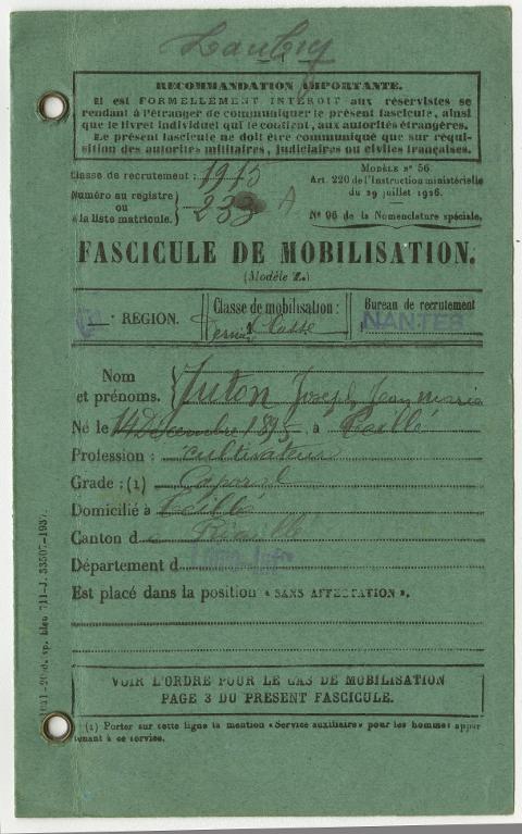 Fascicule de mobilisation