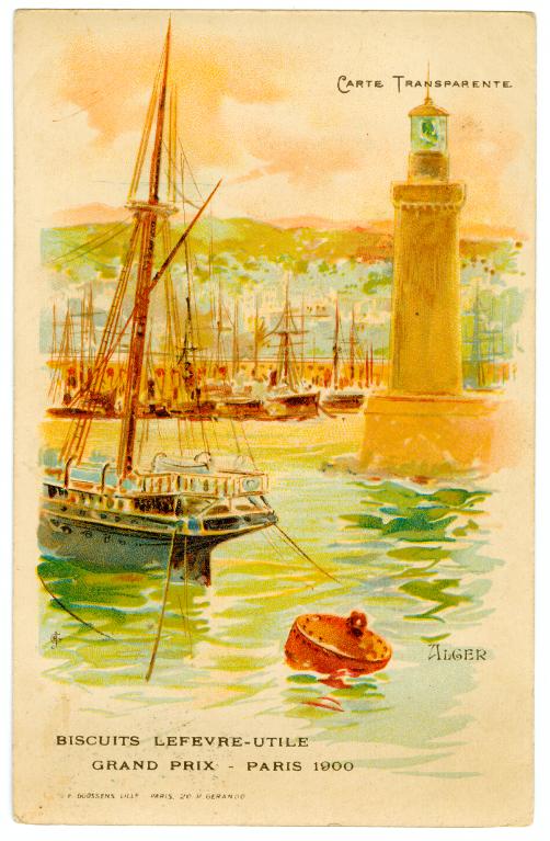 Carte Transparente. Biscuits Lefèvre-Utile.  Grand Prix - Paris 1900.
Alger