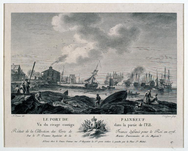 Le port de Painbeuf, vue du rivage contigu dans la partie de l'est