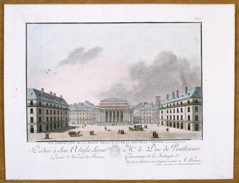 Vue perspective de la place Gralin et de la Nouvelle Comédie