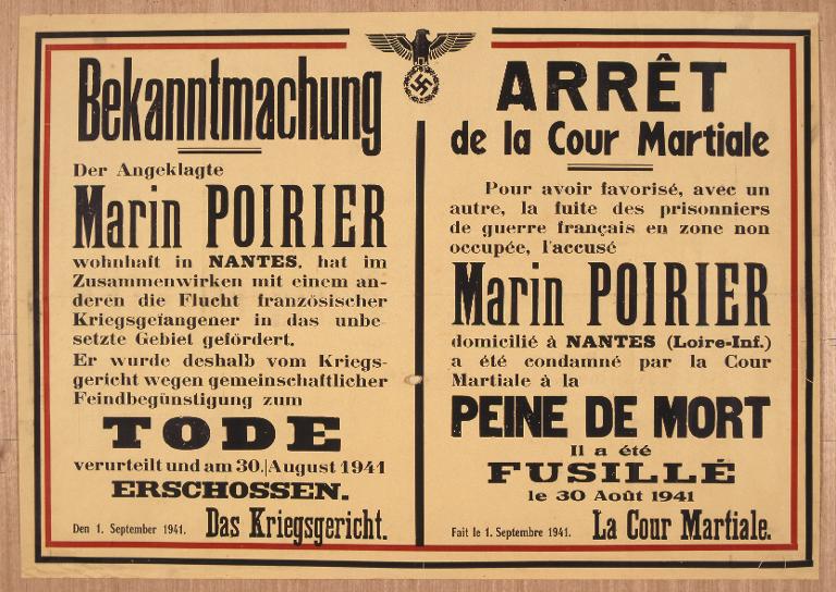 Arrêt de la Cour Martiale