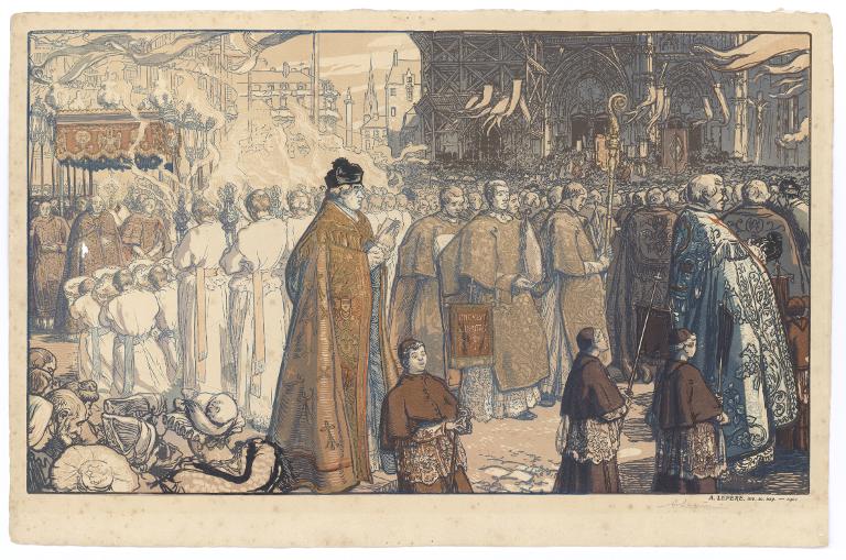 La procession de la fête-Dieu à Nantes