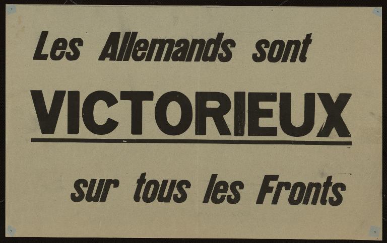 Les Allemands sont victorieux sur tous les fronts